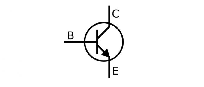 Graafinen symboli transistorin piiri