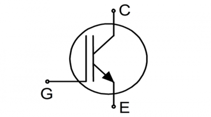 Varoitusmerkkiä transistori piirit, joissa G - sulkimen, C- keräilijä, E - emitteri.